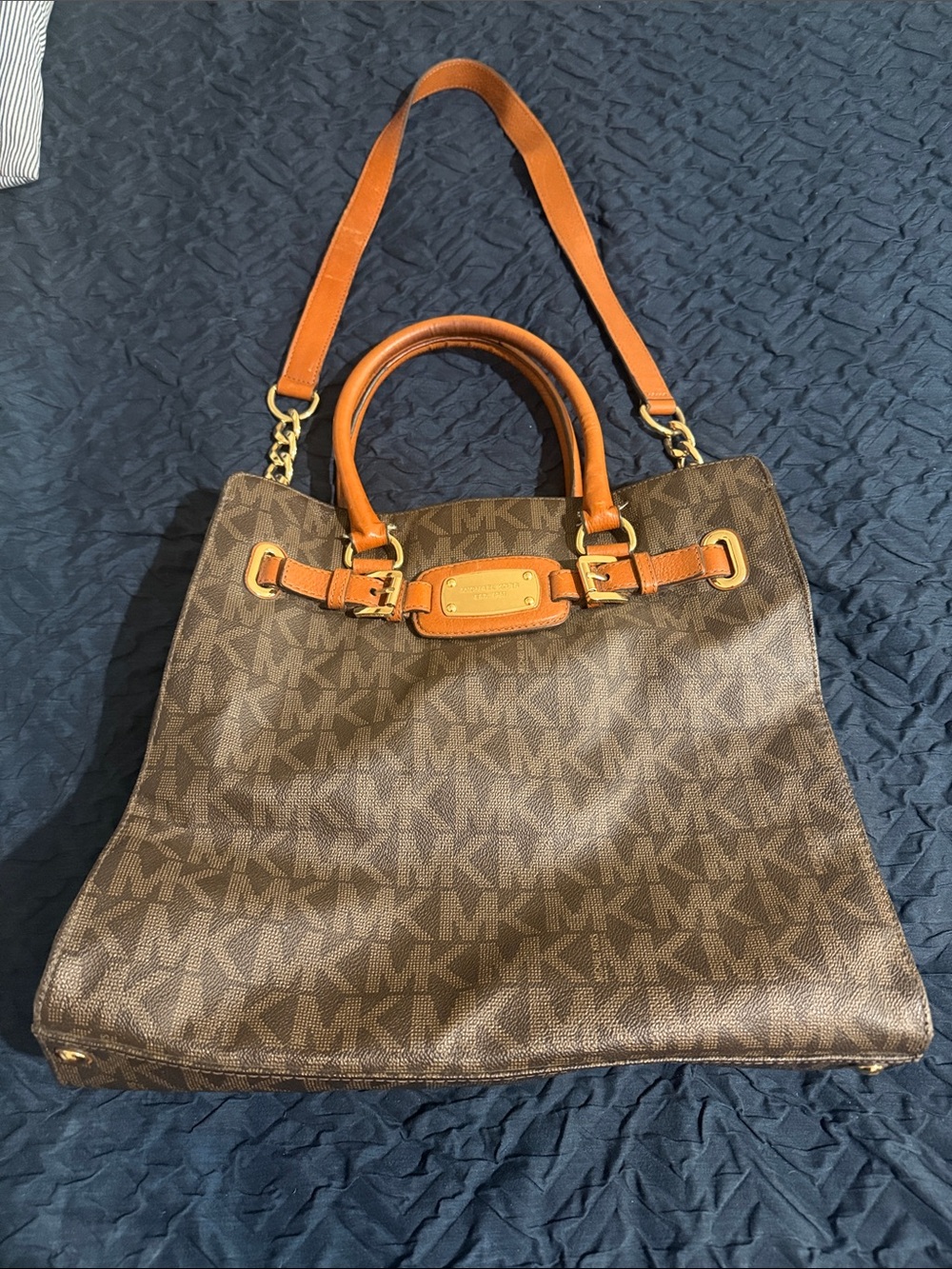 Michael Kors Hamilton Large Signature Logo Satchel